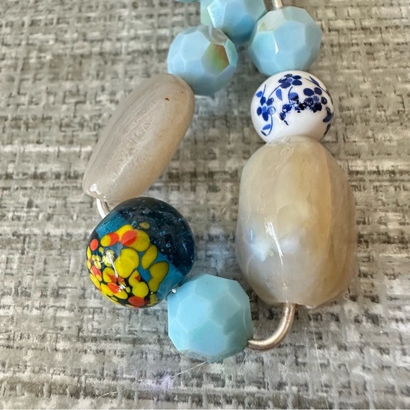 Assemblage Art OOAK Elegant Multicolor Beaded Pendant Necklace 1600Y - Picture 4 of 9